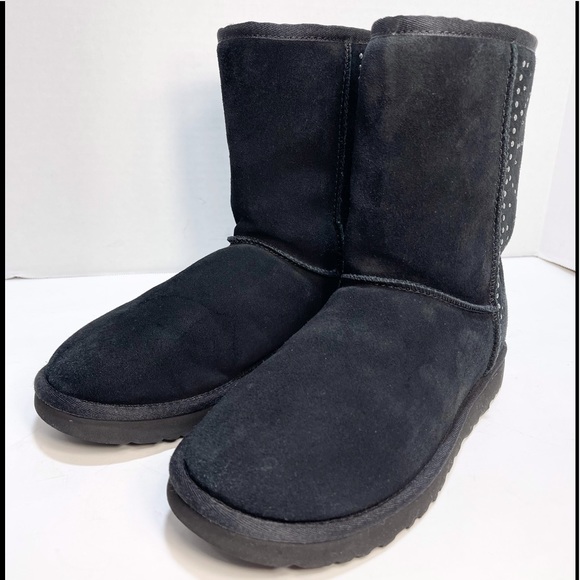 UGG 1110420 Classic Short Studded Black Swarovski Crystal Metal Boot - Picture 2 of 12